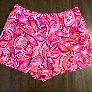 Lilly Pulitzer Vibrant High Waist Pink and Orange Shorts